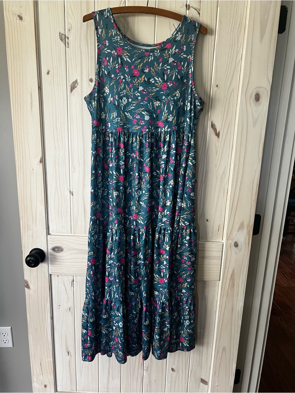 Teal Floral Maxi Dress